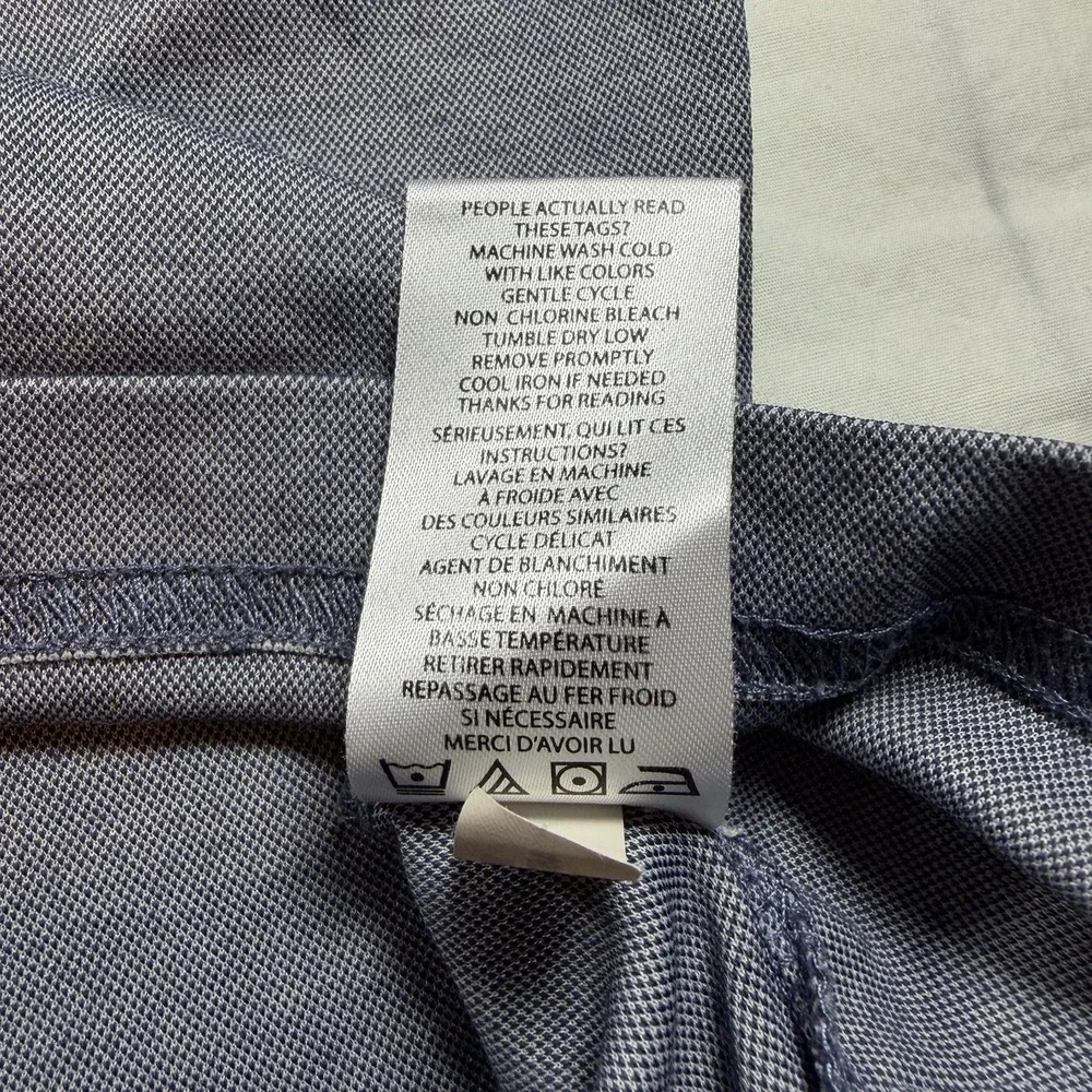 Travis Mathew Men's Polo Performance Blue-Gray Subtle Horizontal Stripes Logo M - Picture 8 of 14